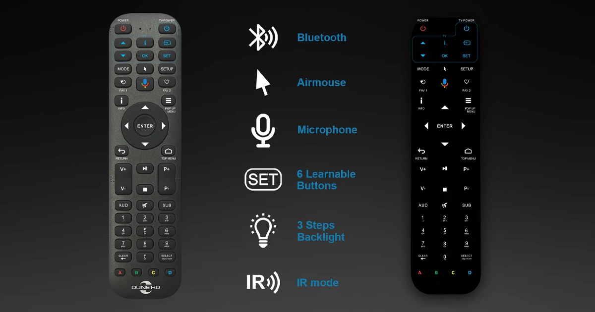 Dune HD BT R4 – programmable Bluetooth remote control